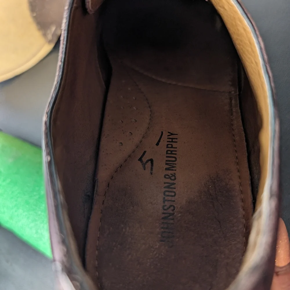 Johnston & Murphy‎ Conard 12 burgundy leather classic saddle Oxford dress shoes